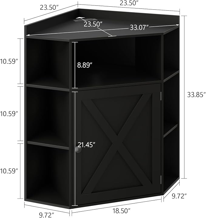 Vabches Corner Cabinet, Corner Storage Shelf - Image 2