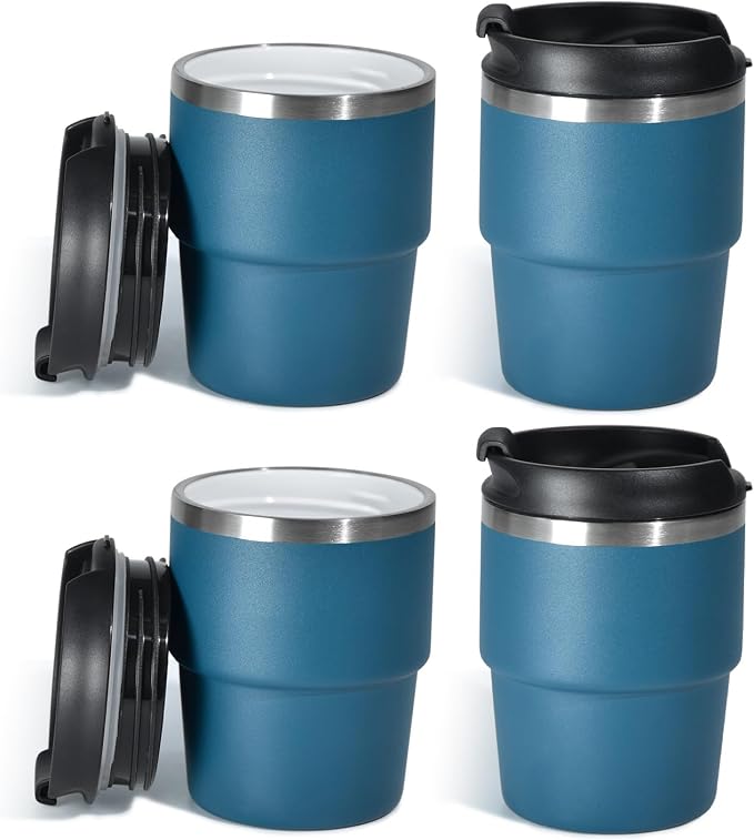 CHLJAR 6 oz Espresso Cup, Ceramic-Lined 18/8 Stainless Steel Coffee Cup by Unknown