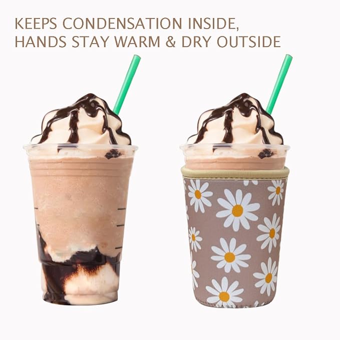 Reusable Insulated Neoprene Iced Coffee Cup Sleeve, Durable Drink Sleeve - Image 6