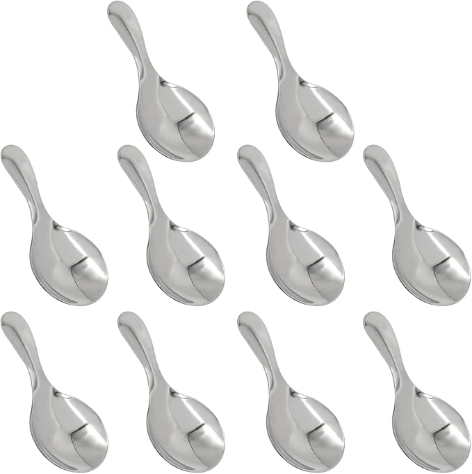 10 Pcs Short Handle Spoons, Small Coffee Scoops by Zorveiio