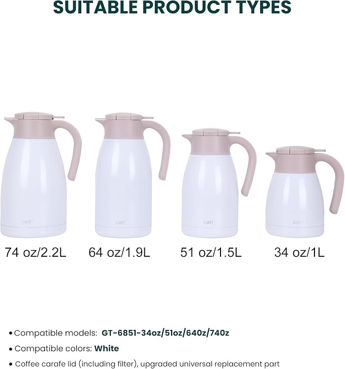 GiNT Stainless Steel Thermal Coffee Carafe Lid - Image 5