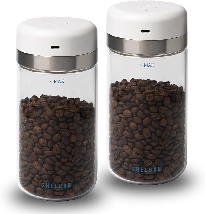 Smart Coffee Container & Food Storage w/Electric Vacuum Seal, Airtight Coffee by Shelbru