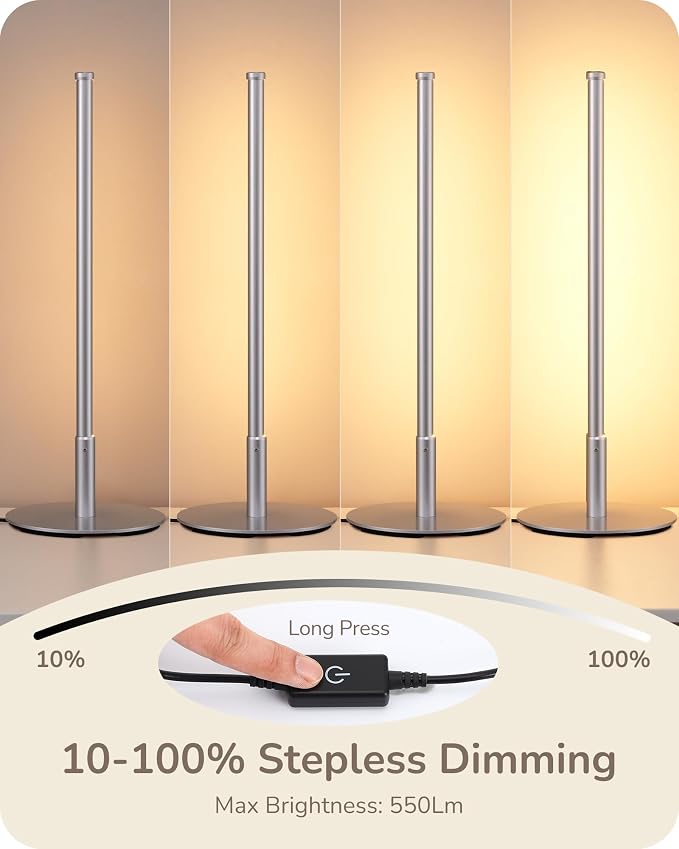 EDISHINE Upgraded LED Table Lamp, Stepless Dimmable Bedside Lamp - Image 4