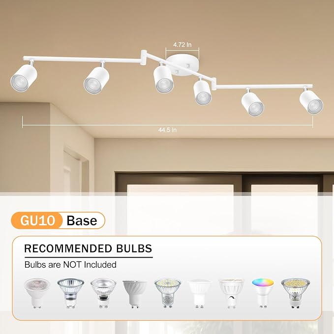 BoostArea LED 6 Light Track Lighting Kit, Flexibly Rotatable Light Head - Image 3