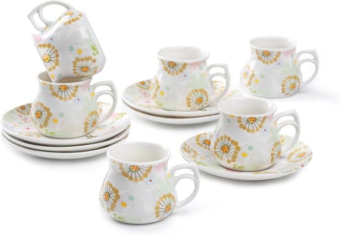 GuangYang 12 pieces Expresso Cups and Saucers by HOME