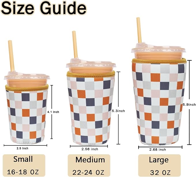Reusable Insulated Sleeve for Iced Coffee Cup, Coffee Neoprene Sleeve for Cold - Image 5