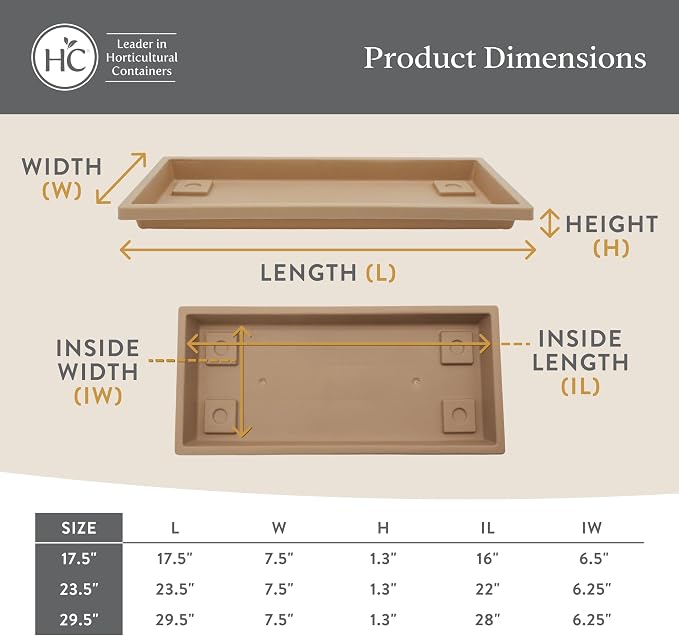 The HC Companies Venetian Rectangular Plant Tray - Image 6