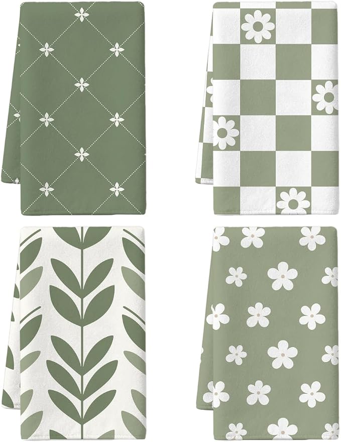 MAYJOYDIY 4 Pcs Nordic Style Kitchen Towels Minimalist Microfiber Dish Towel by MAYJOYDIY