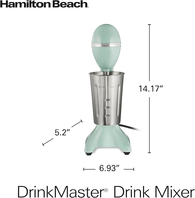 Hamilton Beach DrinkMaster Electric Drink Mixer, Retro Milkshake Maker & Milk - Image 8