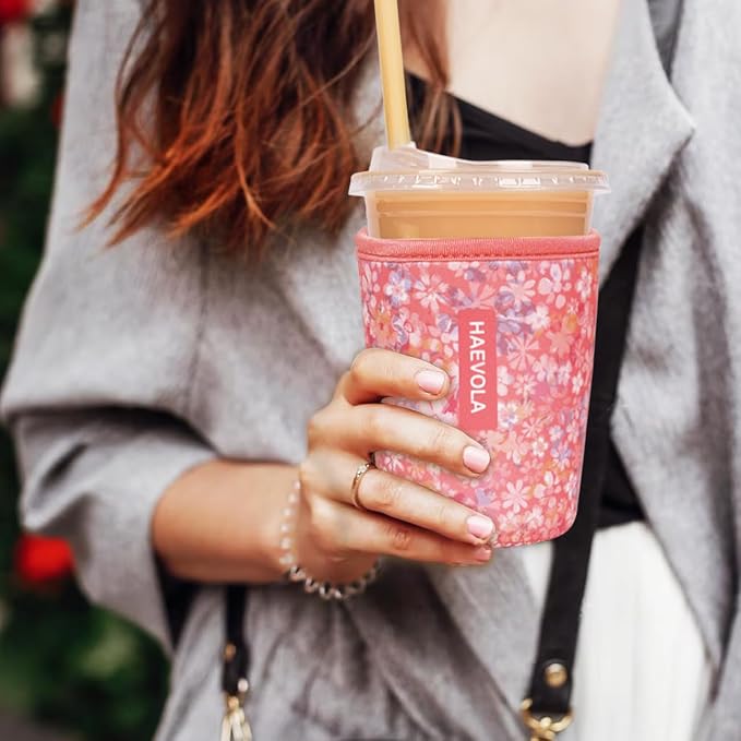 Reusable Insulated Neoprene Iced Coffee Cup Sleeve, Durable Drink Sleeve - Image 2