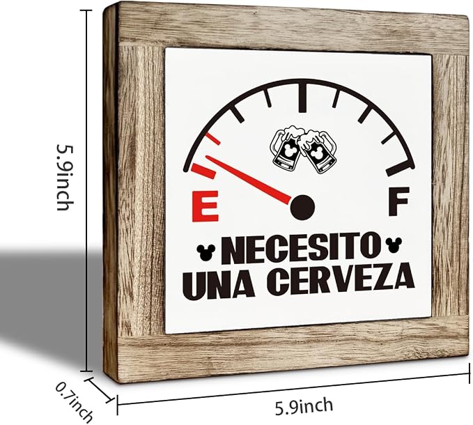 I Need Beer Wooden Decor Sign, Necesito Una Cerveza Signs, Farmhouse Bar Table - Image 2