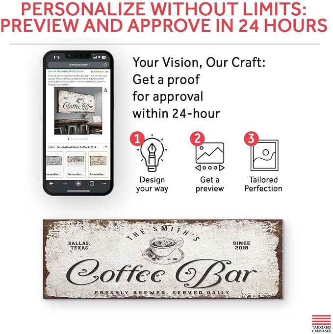 Tailored Canvases Custom Coffee Bar Sign - Image 4