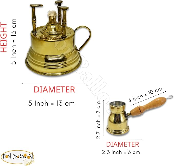 Al Bramony Brass Turkish Greek Coffee Alcohol Burner Maker Table Top Tabletop - Image 2