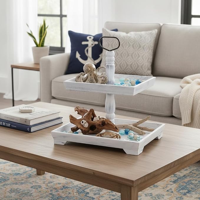Hanobe 2 Tiered Decorative Tray Stand - Image 7