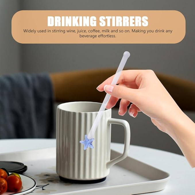 Solustre Glass Drink Stir Sticks 5 Pcs Reusable Swizzle Sticks | - Image 4