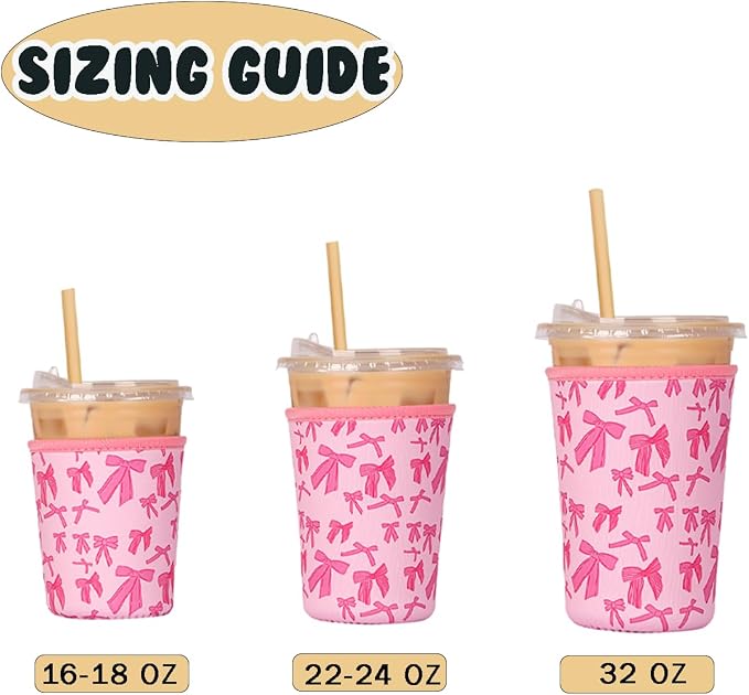 Reusable 3-Pack Iced Coffee Cup Sleeve, Insulated Neoprene, Beverage Holder - Image 5