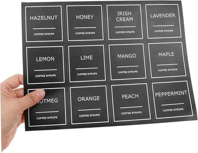 Unomor 3sheets Kitchen Labels of Syrup Food Storage Decals Sticker Labels - Image 3