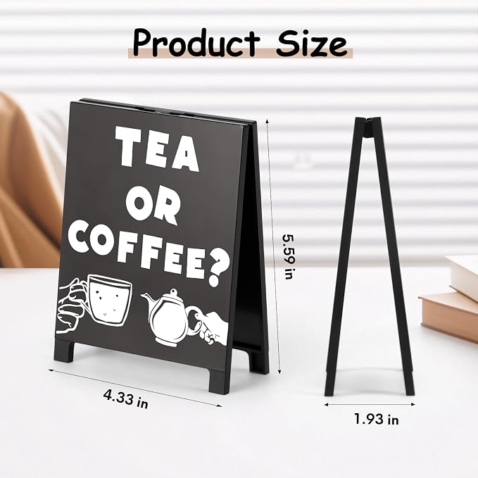Coffee Bar Accessories Decor: Black Coffee Station Corner Decorations Sign - Image 2