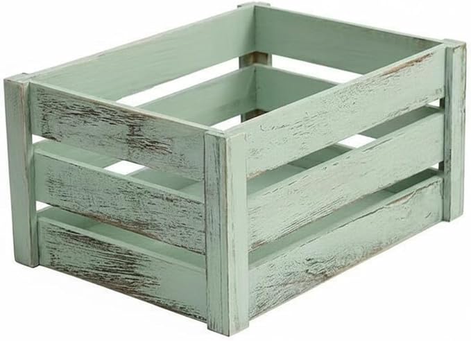 Wooden Storage Crate Sturdy Plant Holder Crate Decorative Slatted Wood Box by Unknown