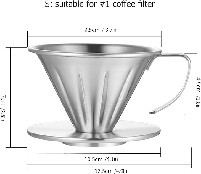 MERMOO YILAN Pour Over Coffee Dripper Durable Metal Filter Holder Large Hole - Image 3