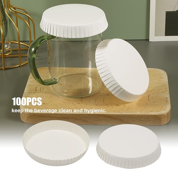 100pcs Disposable Cup Coverware 8.5 X 8.5cm Coffee Cup Drinking Lid Paper Cup - Image 3