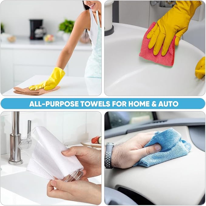 AIDEA Microfiber Cleaning Cloth 330 Sheets 6 Roll, Microfiber Towels - Image 5
