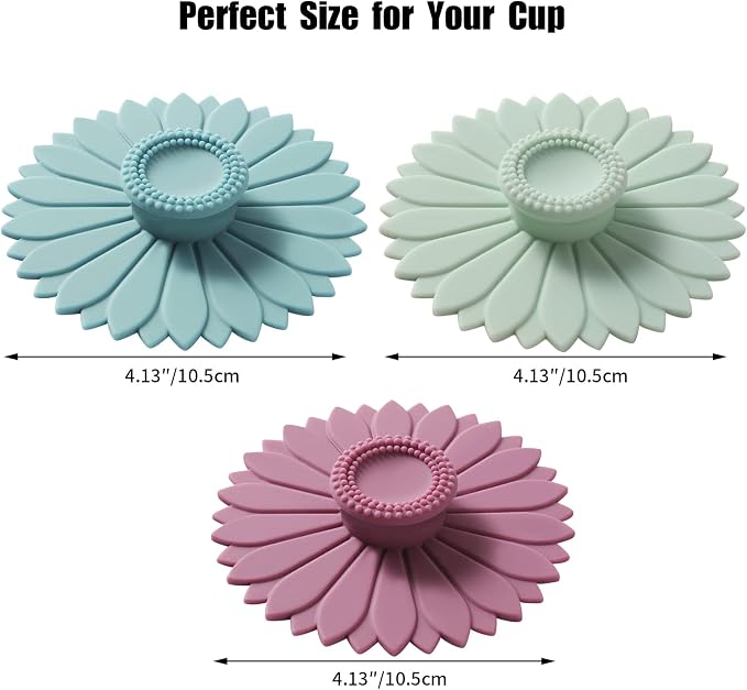 Sunflower Silicone Cup Covers ， Multicolored Silicone Lids - Image 2