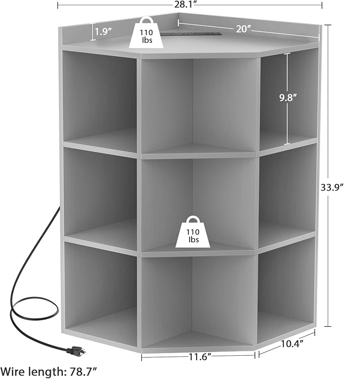 Aheaplus Corner Cabinet, Corner Storage - Image 3