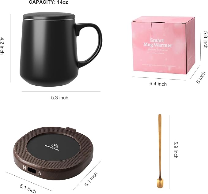 Coffee Mug Warmer & Mug Set for desk, Smart Auto Shut Off Electric Cup Warmer - Image 8