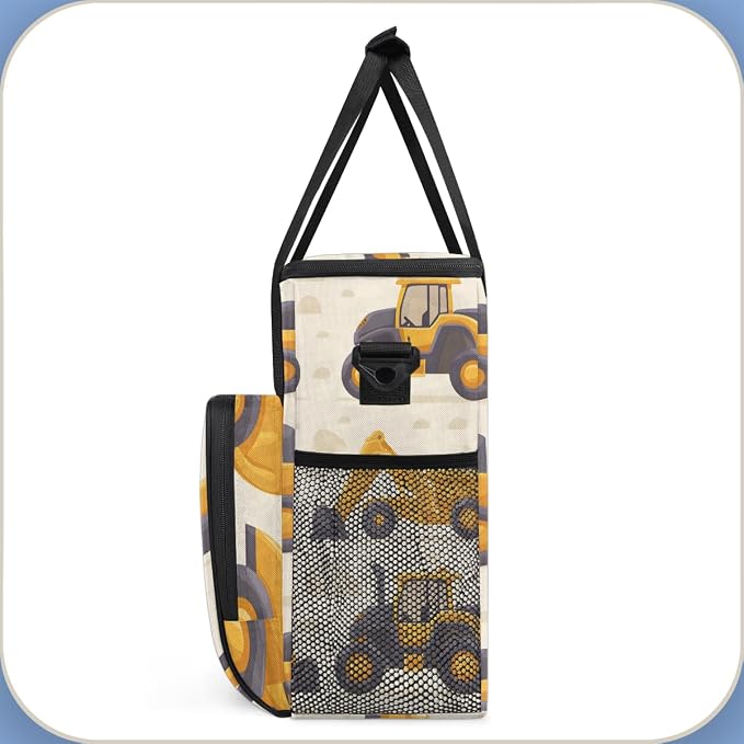 Construction Trucks Travel Coffee Maker Carrying Bag Yellow Large Organizer - Image 4