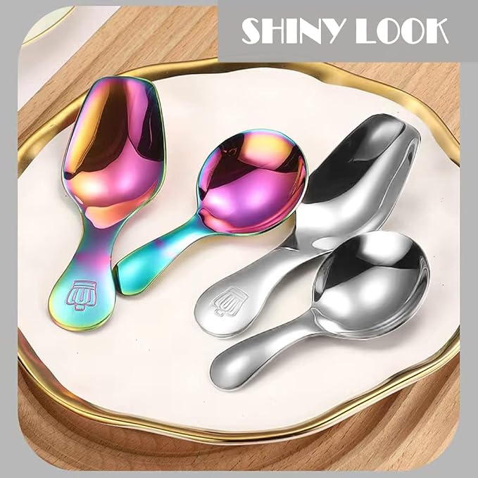 Dessert Spoon Stainless Steel Salt Spoon Short Handle Spoons Coffee Scoop Mini - Image 6