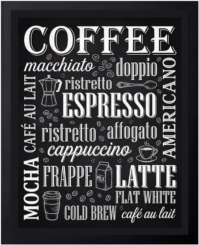 Lawrence Williams Designs Coffee Menu Typography Poster by LawrenceWilliamsDesigns