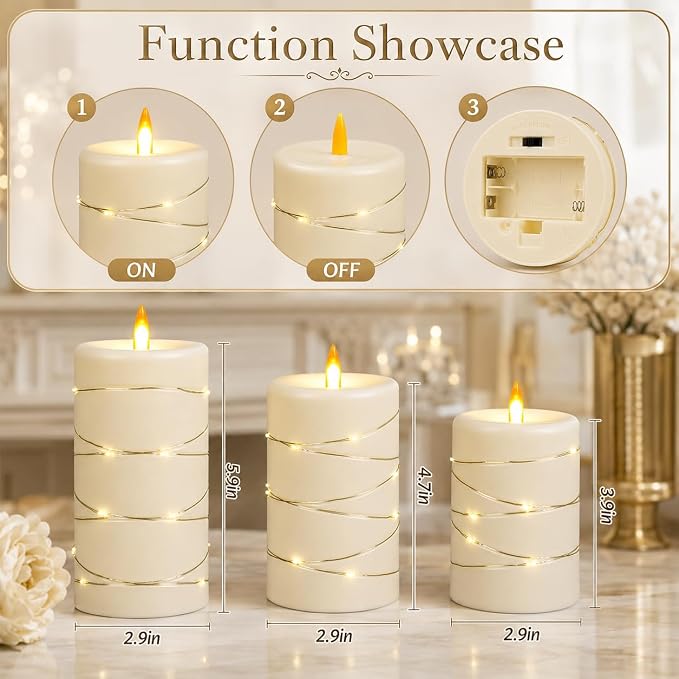 Upinmz Flickering Flameless Candles - Image 3