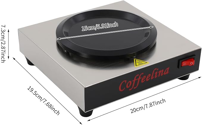80W Commercial Coffee Warmer, 110V Single Burner Decanter Warmer Plate - Image 2