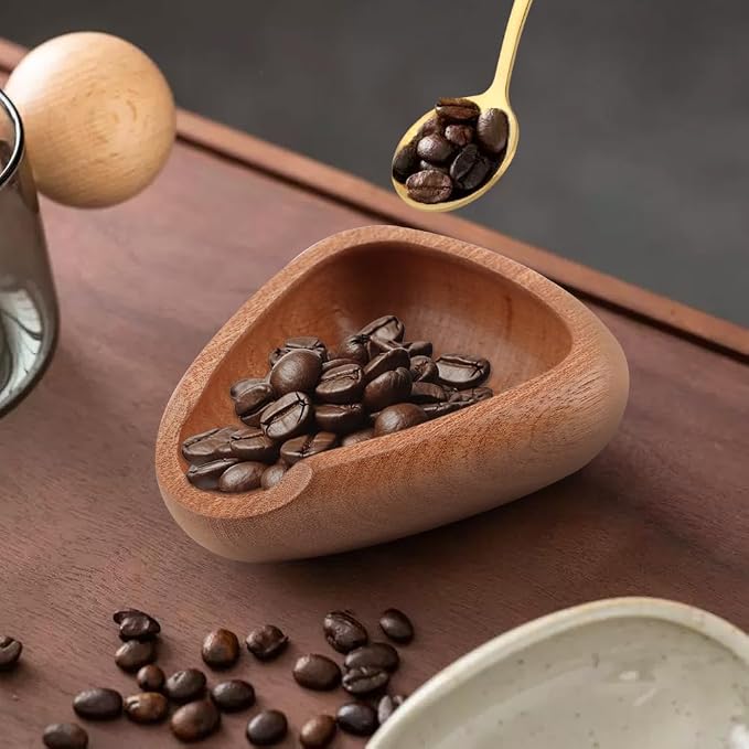 Coffee Bean Dosing Cup, Wood Coffee Dosing Tray Coffees Bean Weighing Tray - Image 3