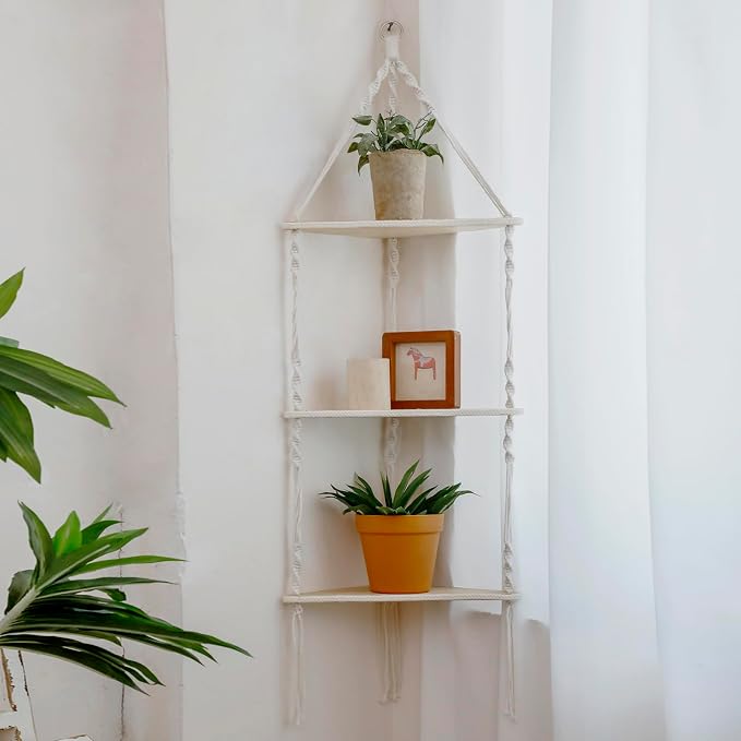 Artilady Macrame Corner Shelf Wall Hanging by Artilady