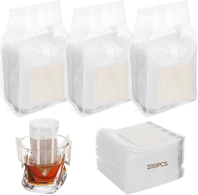 4 Packs 200 Pcs Hanging Ear Drip Coffee Bags, 3.5 x 3 in Disposable Portable by COSYOO