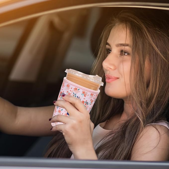 Reusable Insulated Neoprene Iced Coffee Cup Sleeve, Durable Drink Sleeve - Image 4