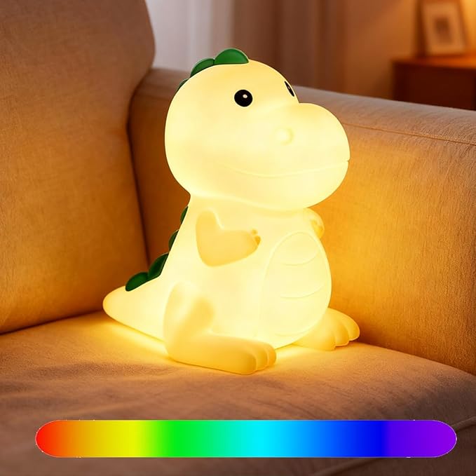 Dinosaur Night Light Adults Kids, LED Dimmable Animal Silicone Sleep Night Lamp - Image 9