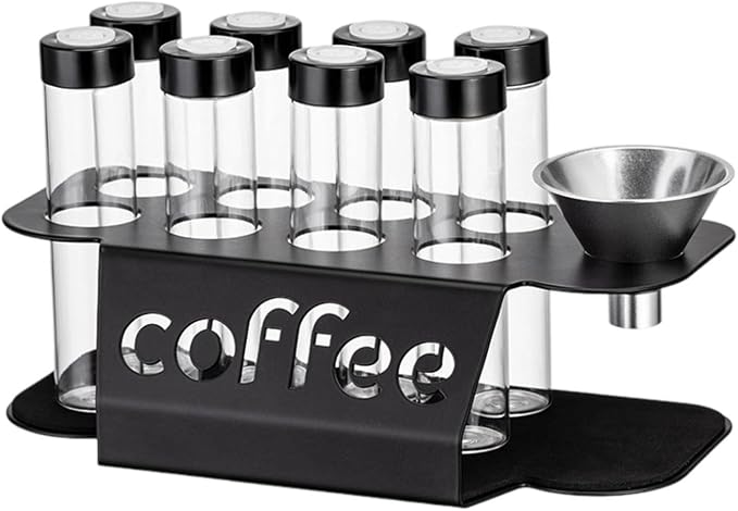 8 Pieces Coffee Cellars Glass Tube Storage Containers Airtight by Unknown