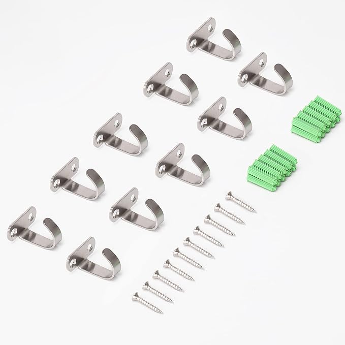 NearMoon Stainless Steel Screw Mounted Ceiling Hooks, Under-Shelf Towel/Robe - Image 8
