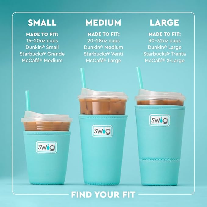 Swig Life Large Iced Cup Coolie, 30-32oz Iced Coffee Cup Insulator Sleeve - Image 7