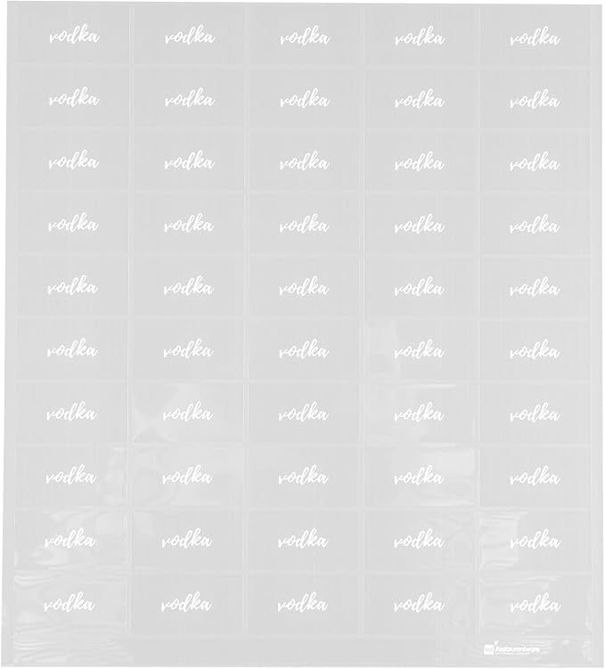 Restaurantware Label Tek 1.9 x 1 Inch Vodka Juice Bottle Labels, 100 by Restaurantware