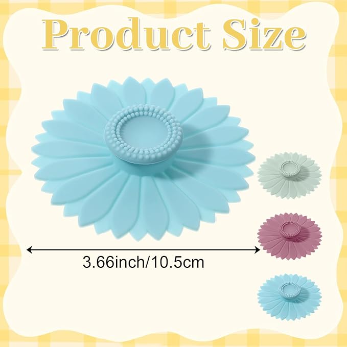 Qianyu 3 Pcs Sunflower Silicone Cup Covers Flexible Mug Cover Multicolored - Image 2