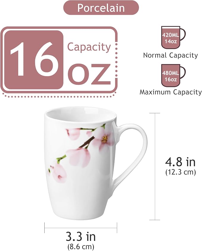 VEWEET Large Coffee Mugs Set of 6, 16 OZ Coffee Cups Set - Image 3