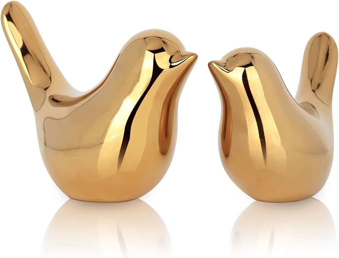 XMGZQ 2 Pcs Gold Decor Accents, Small Animal Statues, Modern Home Decorative by XMGZQ