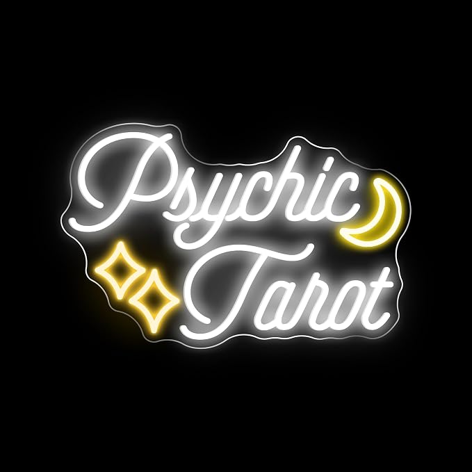 Psychic Tarot Neon Sign With Moon Star - Image 8
