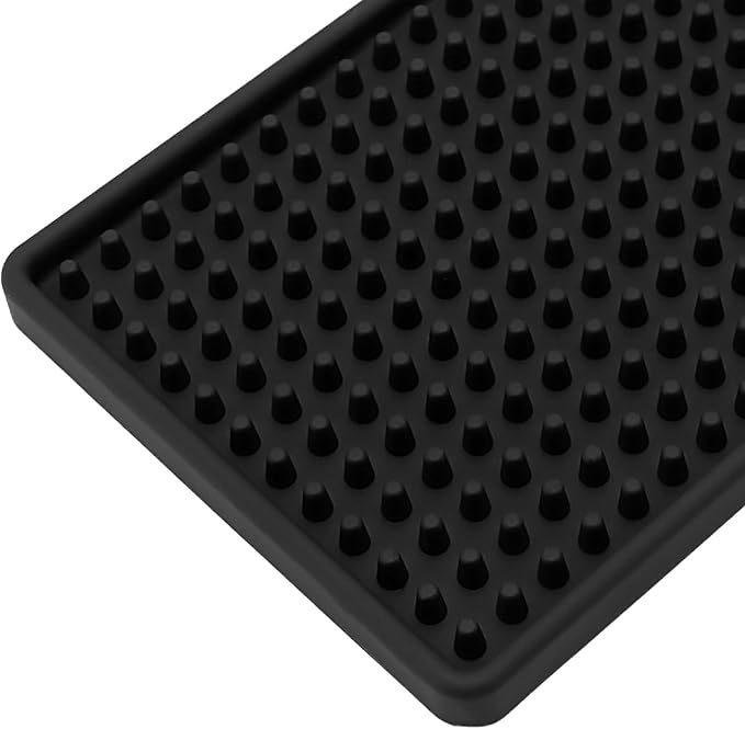 FUNSUEI 5 PCS 4 x 24 Inch Black Rubber Bar Mats, Rubber Bar Service Spill Mat - Image 3