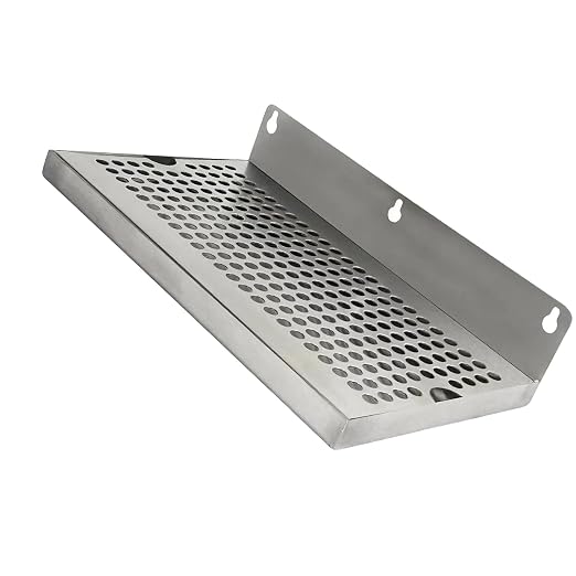 Sturdy 304 Nonrust Steel Wall Mounted Rectangular Pubs Drip Tray Feature Quick by Unknown