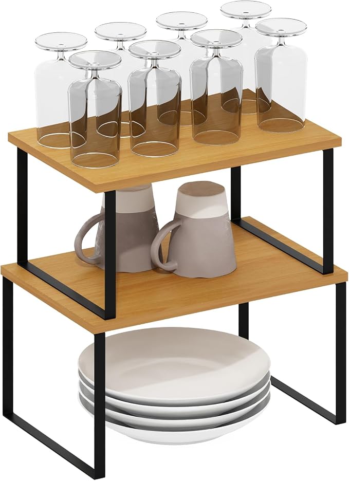Furinno RAVEL Kitchen Countertop Organizer Set of 2, Nesting Counter Shelves by Furinno-FitsYourSpaceFitsYourBudget